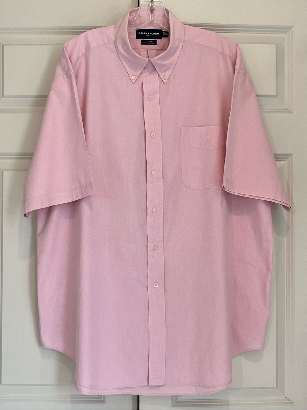Ralph Lauren Golf Pink & White Gingham Button-Down Oxford Shirt Size XL